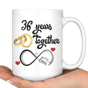 36th Wedding Anniversary Gift For Him And Her, 36th Anniversary Mug For Husband & Wife, Married For 36 Years, 36 Years Together With Her