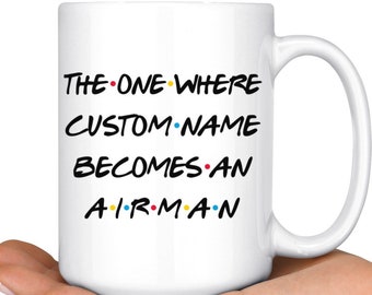 Personalized Airman Coffee Mug, Airman Graduation Present, Airman First Class Promotion Gifts, Airman Appreciation Gift For Men & Women