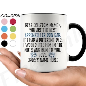 Personalized Appenzeller Dad Gifts, Appenzeller Sennenhund Owner Coffee Mug, Appenzell Cattle Dog Men Gifts, Appenzeller Mountain Dog Daddy