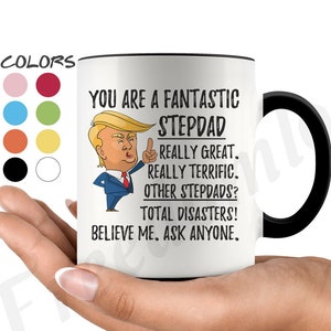 Divertido fantástico padratal taza de café, cumpleaños Trump regalos, mejor regalo de cumpleaños padrastro, divertidas ideas de regalo de padrastro, regalo de padrastro único