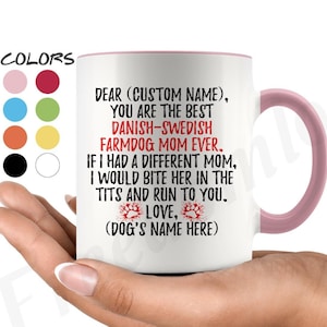 Personalized Danish-Swedish Farmdog Mom Gifts, Scanian Terrier Owner Mug, Dansk-svensk Gårdshund Women Gifts, Danish-Swedish Farmdog Mommy