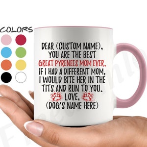 Personalized Great Pyrenees Dog Mom Coffee Mug, Patou Dog Women Gifts, Great Pyrenees Mommy Mug, Chien Des Pyrénées Owner Present Gift
