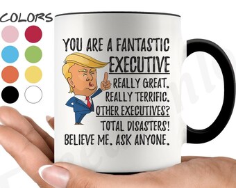 Divertida y fantástica taza de café ejecutiva, regalos ejecutivos de Trump, el mejor regalo ejecutivo de cumpleaños, Navidad y graduación