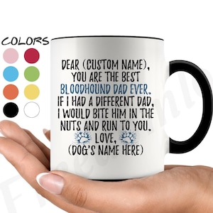 Personalized Bloodhound Dad Gifts, St. Hubert Hound Daddy Mug, Chien Saint Hubert Owner, Bloodhound Dog Men Gifts, Sleuth Hound Dad Gifts