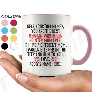 Personalized German Wirehaired Pointer Dog Mom Mug, Wirehaired Pointer Dog Owner, Drahthaar Dog Mommy Present, Vorstehund Dog Women Gifts