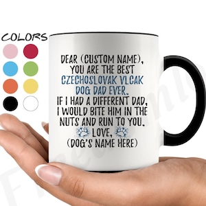 Personalized Czechoslovakian Vlcak Dad Gifts, Czechoslovakian Wolfdog Owner Coffee Mug, Slovak Wolfdog Men Gifts, Czech Wolfdog Dog Daddy