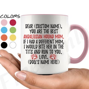 Personalisierte andalusische Hund Mama Geschenke, andalusischen Podenco Besitzer Kaffeebecher Podenco Andaluz Frauen Geschenke Podenco Maneto andalusischen Hund Mama