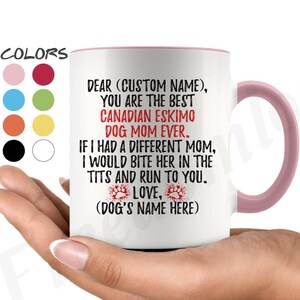 Personalized Canadian Eskimo Dog Mom Gifts, Qimmiq Dog Owner Coffee Mug, Canadian Inuit Dog Gifts For Women, Exquimaux Husky Mommy Present