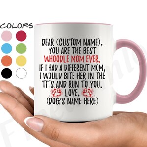 Personalized Whoodle Dog Mom Mug, Whoodle Women Gifts, Whoodle Dog Mommy Mug, Cross-Breed Wheaten Terrier And Poodle Dog Owner Present Gift