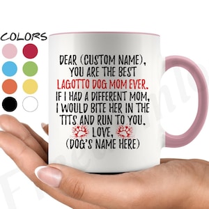 Personalized Lagotto Dog Mom Coffee Mug, Romagna Water Dog Owner, Lagotto Romagnolo Dog Women Gifts, Water Dog of Romagna Mommy Present Gift