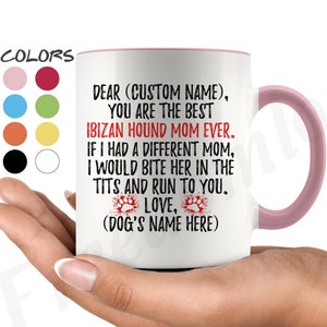 Personalized Ibizan Hound Dog Mom Coffee Mug, Ibizan Warren Hound Owner, Podenco Ibicenco Dog Women Gifts, Ibizan Hound Mommy Present Gift