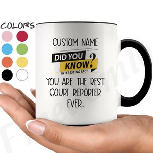 Court Reporter Coffee Mug, Court Reporter Personalized Gifts Best Court Reporter Birthday Christmas Graduation Gift for Him and Her