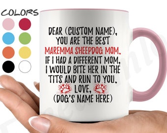 Presentes personalizados para mães de cães pastores Maremma, caneca de café Cane da Pastore Maremmano, presentes pastore abruzzese para mulheres, caneca para mães de cães pastores Abruzzo
