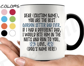 Personalizado Gordon Setter perro papá taza de café, Gordon Castillo Setters propietario de perros, Gordon Setter Men Gifts, Gordon Setter Daddy Regalo presente