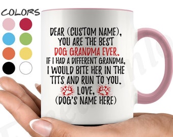 Personalized Dog Grandma Coffee Mug, Dog Grandma Present Gift, Best Grandma Dog Owner Gift, Grandma Of Dogs, K9 Grandma, Dog Grandmother Mug