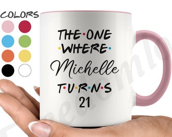 7 Colors Personalized 21st Birthday Mug, Happy 21st Birthday, 21st Bday Gift For Her & Him, Twenty-first Birthday Mug, Milestone Birthday