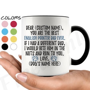 Personalized English Pointer Dad Gifts, Pointer Daddy Mug, English Pointer Owner, Pointer Dog Men Gifts, English Pointer Dad Present Gift