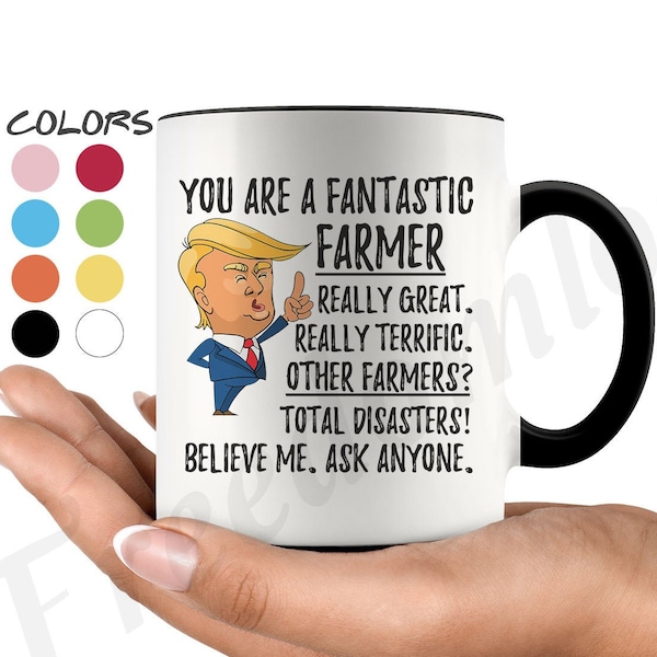 Taza de café Funny Fantastic Farmer, Farmer Trump Gifts, Best Farmer Birthday Gift Ideas, Funny Farmer Gifts For Men & Women, Unique Farmer