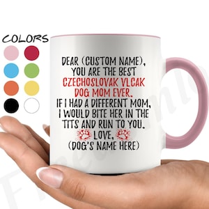 Personalized Czechoslovakian Vlcak Mom Gifts, Czechoslovakian Wolfdog Owner Coffee Mug, Slovak Wolfdog Women Gifts, Czech Wolfdog Dog Mommy