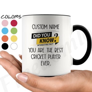 Cricket-Spieler Kaffeebecher, Cricket-Spieler personalisierte Geschenke, beste Cricket-Spieler Geburtstagsgeschenk, Cricket-Spieler-Gag-Geschenke
