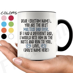 Personalized Maltese Dog Dad Mug, Maltese Men Gifts, Maltese Dog Daddy Mug, Maltese Dog Owner Present Gift, Best Maltese Dog Ever Mug