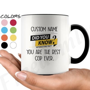 Cop Coffee Mug, Policeman Personalized Gifts, Best Police Officer Birthday Gift, Police Gifts For Men & Women, New Cop Gift