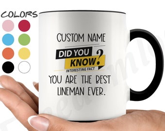 Taza de café Lineman, regalos personalizados de lineman, mejor regalo de cumpleaños de lineman, regalos únicos de trabajo de línea, taza de lineman diferente