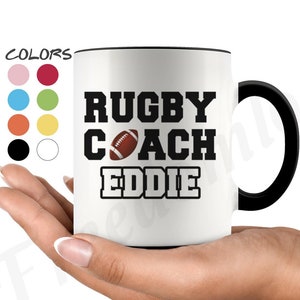 Personalized Rugby Coach Birthday Gift Mug For Women and Men, Rugby Coach Meaning Appreciation Gift, Coach Coffee Mug From Team