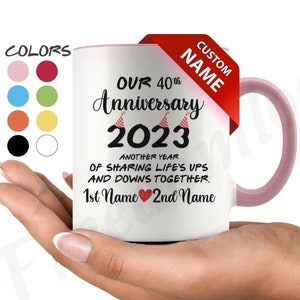 Personalized 40th Wedding Anniversary Gift For Him And Her, 40 Years Together Mug For Husband & Wife, Wifey Hubby Mug, Married For 40 Years
