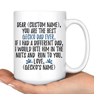 Personalized Gecko Dad Gifts, Gecko Dad Mug, Gecko Owner, Gecko Gifts For Men, Lizard Present Gift, I Love Geckos, Gecko Father Gift