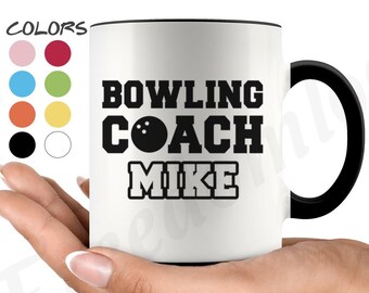 Personalized Bowling Coach Birthday Gift Mug For Men and Women, Bowling Coach Meaning Appreciation Gift, Customized Coach Mug From Team