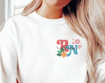 Personalized Register Nurse Sweatshirt With Name, Monogram Custom RN Sweatshirt, Gift For Registered Nurse, Graduation Gift For RN Sweater