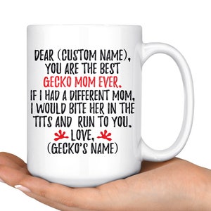 Personalized Gecko Mom Gifts, Gecko Mom Mug, Gecko Owner, Gecko Gifts For Women, Lizard Present Gift, I Love Geckos, Gecko Mother Gift
