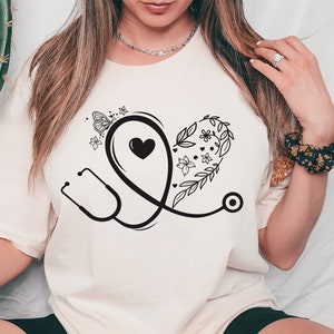 Nurse Shirt, Autumn Nurse Stethoscope T-Shirt, Nurse Appreciation Shirt, Nursing Tee, Nursing Student Shirt, Nurse Holiday Present