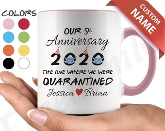 Our 5th Anniversary The One Where We Were Quarantined Mug 5th Wedding