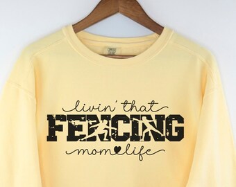 Sudadera con colores cómodos para mamás de esgrima, camiseta para mujer para el día del partido, temporada de equipos de competición, camiseta para mamás aficionadas a la escuela deportiva, ideas para regalos de cumpleaños