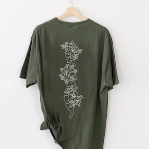 Floral Spine Comfort Colors Shirt, Grow Through It, Scoliosis Surgery Shirt, Spinal Instability Short Sleeve Tee, Degenerative Disc Crewneck