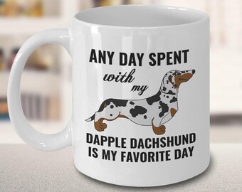 Dapple Dachshund Dad Mom Coffee Cup, Doxie Wiener Weiner Sausage Dog Owner Mug, I Love My Dachshund, Dachshund Lover Gift, Dachshund Present