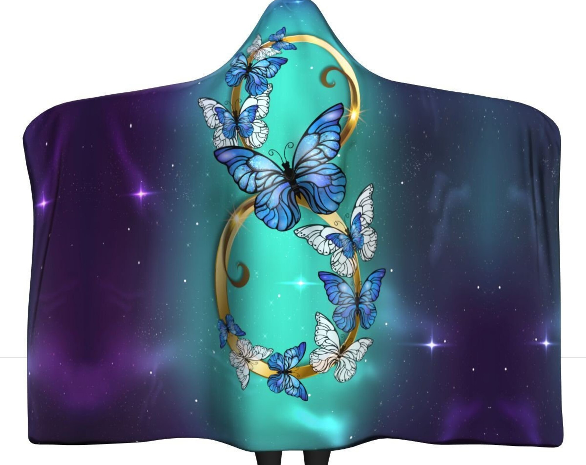 Morpho Butterfly Hooded Blanket