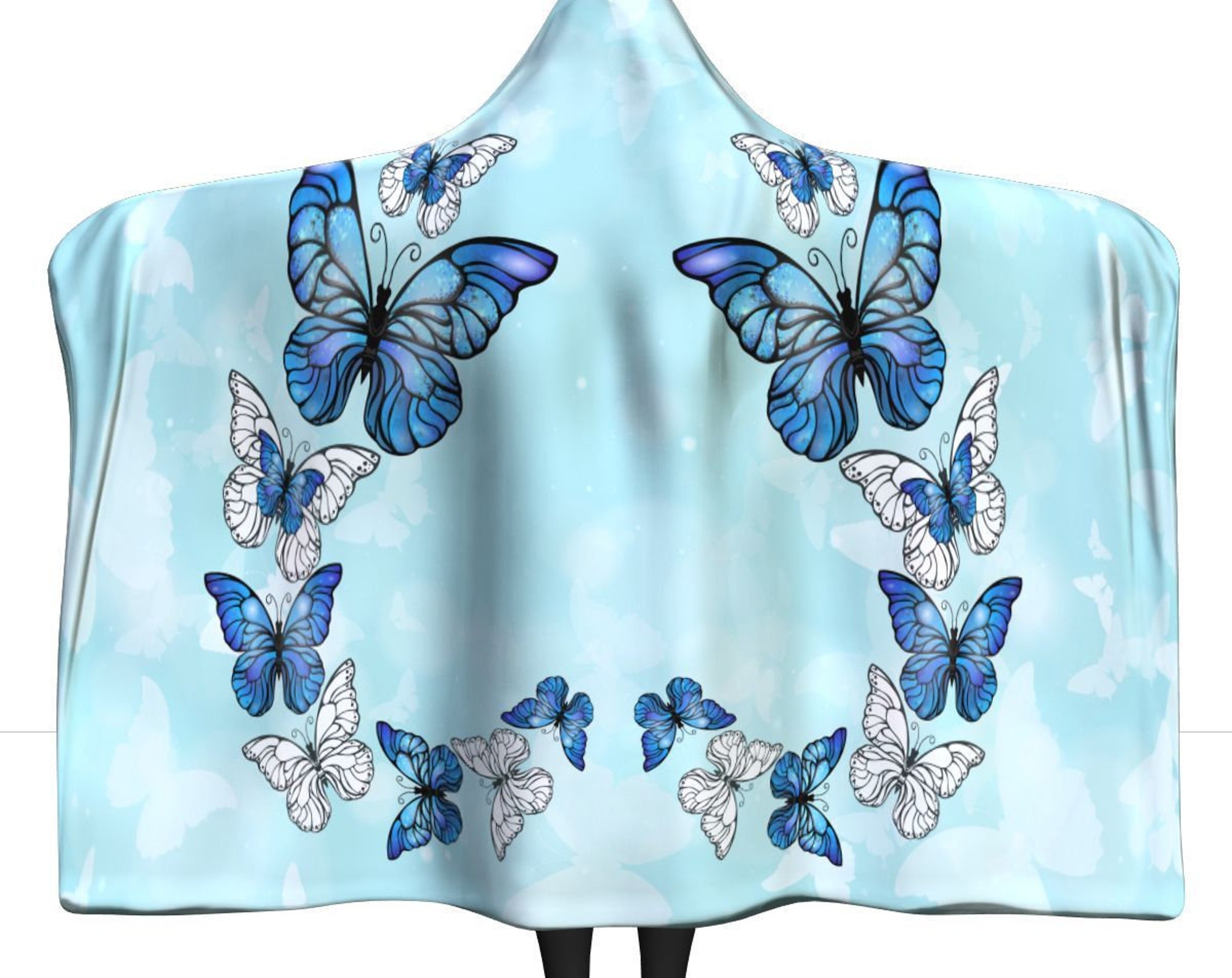 Morpho Butterfly Hooded Blanket