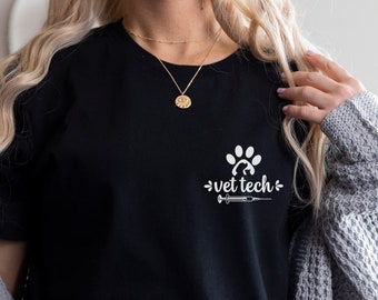 Vet Tech Shirt, Paw Prints Shirt, Veterinaire Technicus Gift Tee, Vet Graduation Gift, Vet Tech Week Shirt, Waardering TShirt voor Vet tech