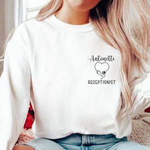 Sudadera personalizada de recepcionista veterinaria, camiseta de agradecimiento a la recepcionista, recepcionista veterinaria, camiseta para estudiantes de veterinaria y asistentes veterinarios, Semana Veterinaria