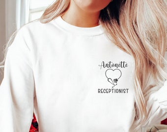 Personalized Veterinary Receptionist Sweatshirt, Receptionist Appreciation Shirt, Vet Receptionist, Vet Student Vet Assistant Tee, Vet Week