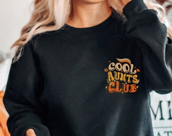 New Aunt Retro Sweatshirt, Pregnancy Announcement Sweater, Cool Auntie Outfit, Like A Mom Crewneck Sweatshirt, Birthday Gift Ideas For Aunt