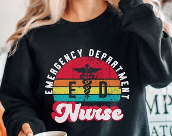 Emergency Department ED Nurse Sweatshirt, Emergency Nurse Gift, Emergency Room Tech, Rn Graduate, Gift For Er Nurse, Emergency Nurse