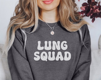 Retro Lung Squad Sweater, Pulmonologist Sweatshirt, RT Respiratory Therapist Crewneck, New Nurse Grad Gifts, Cute Pulmonology Sweatshirts