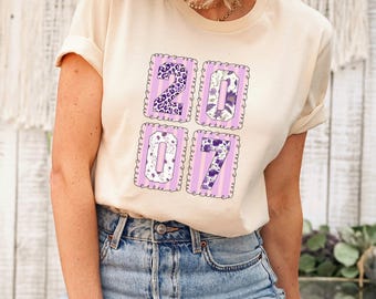 Camiseta de 18.º cumpleaños, idea de regalo de cumpleaños de 2007 con rectángulo festoneado, camiseta de fiesta de 18 años, camiseta de tripulación de 18 años, atuendo floral de 18 años