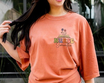 Personalized Nurse Shirt, Wildflower Tees For RN, Nurse Life T-Shirt, Nurse Graduate, Appreciation Gift For Nurse, New Nurse Floral Shirt
