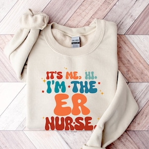 ER Nurse Retro Christmas Party Unisex Sweatshirt, Emergency Room Nurse Career Hoodie Gifts, Registered Nurse Tee, ER Nurse Long Sleeve Shirt