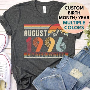 30th Birthday Retro Shirt, 1996 Birthday Sweatshirt Gift, 30 Years Bday Number Hoodie for Women / Men, Thirties Bday Tee For Daughter Or Son